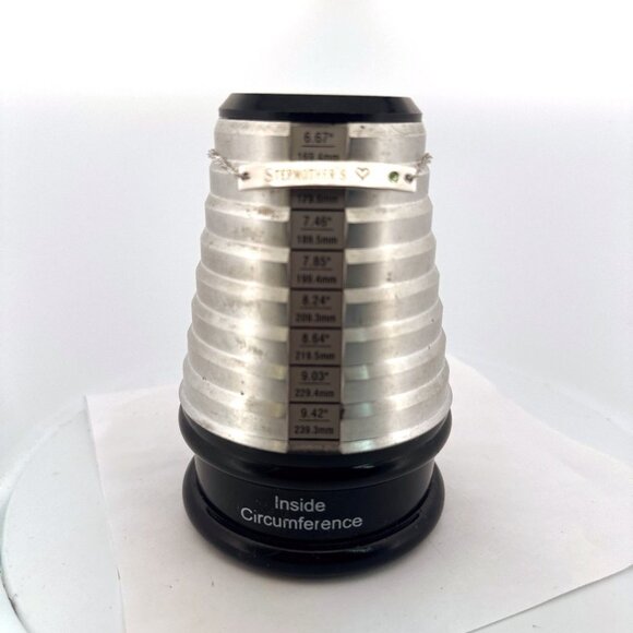 Estate Sterling Silver 925 Engraved Bar Bracelet, Adjustable 7"-8", 5.18g - Picture 2 of 8